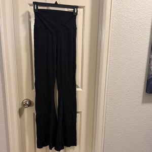 Offline by Aerie, Black Cross Waist Wide Leg Flair Leggings